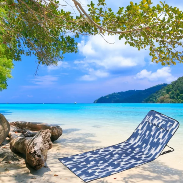 Tapis de plage avec dossier repliable – Confort optimal pour bronzer sans effort – Léger et facile à transporter – Image 8