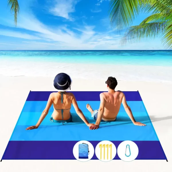Tapis plage imperméable grande taille – Confort XXL pour toute la famille – Sable et humidité bloqués – Image 3
