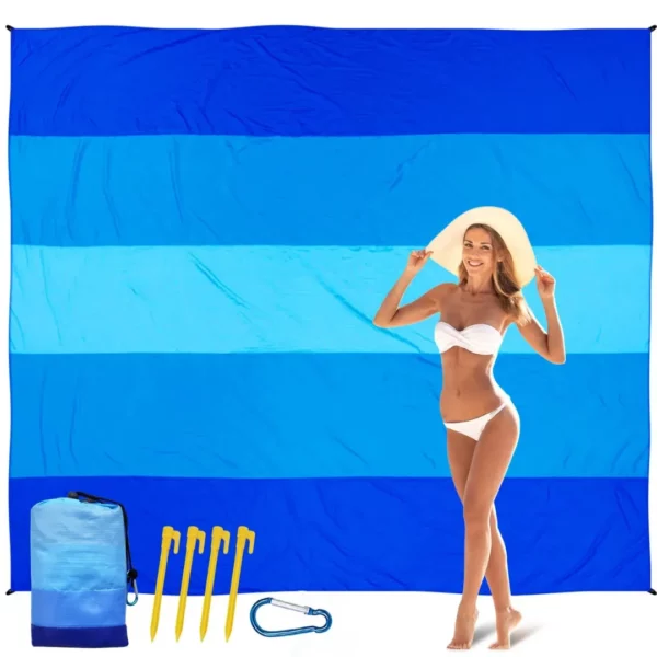 Tapis plage imperméable grande taille – Confort XXL pour toute la famille – Sable et humidité bloqués – Image 4