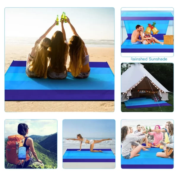 Tapis plage imperméable grande taille – Confort XXL pour toute la famille – Sable et humidité bloqués – Image 5
