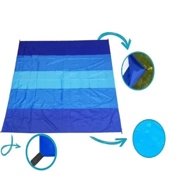 Tapis plage imperméable grande taille – Confort XXL pour toute la famille – Sable et humidité bloqués – Image 8