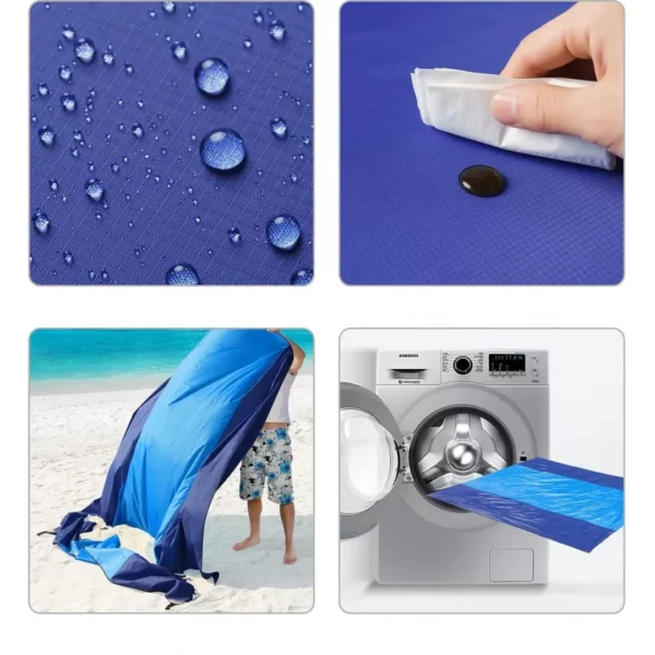 Tapis plage imperméable grande taille – Confort XXL pour toute la famille – Sable et humidité bloqués – Image 7
