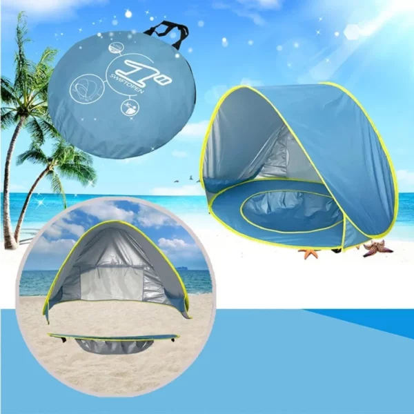 Tente de plage bébé anti uv – Protection solaire 50+ pour votre enfant – Idéale été et vacances – Image 4