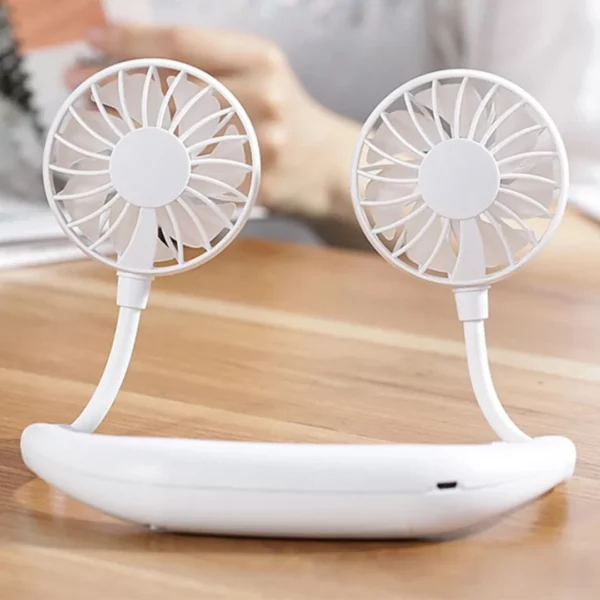 Ventilateur de cou usb pour plage – Fraîcheur portable mains libres idéale par forte chaleur – Rechargeable et léger – Image 3