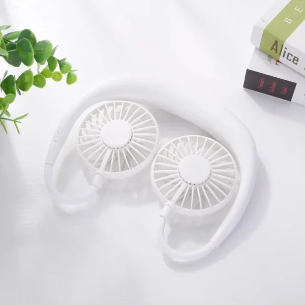 Ventilateur de cou usb pour plage – Fraîcheur portable mains libres idéale par forte chaleur – Rechargeable et léger