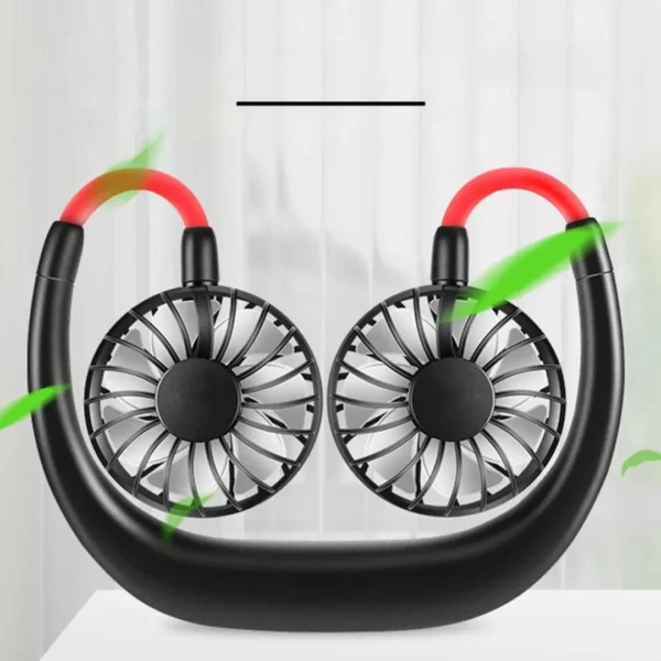 Ventilateur de cou usb pour plage – Fraîcheur portable mains libres idéale par forte chaleur – Rechargeable et léger – Image 4