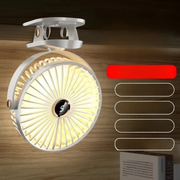 Ventilateur rechargeable usb pour transat plage – Fraîcheur nomade en été – Compact, silencieux et orientable – Image 6