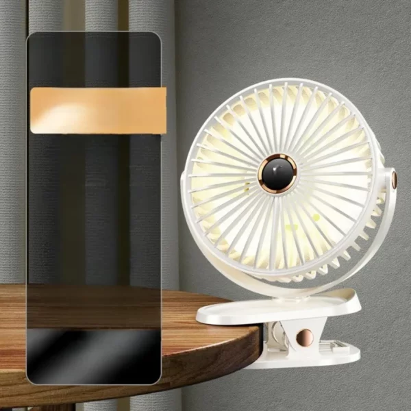 Ventilateur rechargeable usb pour transat plage – Fraîcheur nomade en été – Compact, silencieux et orientable – Image 7