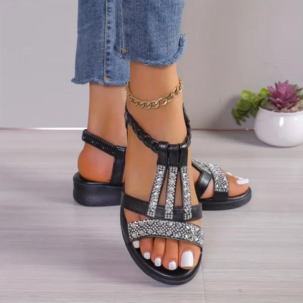 Sandales femme confort strass élégantes – Image 2