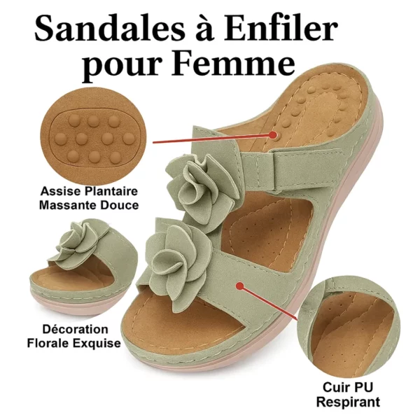 Mules confort femme fleurs 3D – Image 10