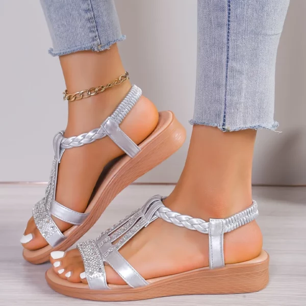 Sandales femme confort strass élégantes – Image 5