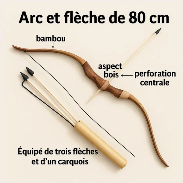 Arc traditionnel enfant avec carquois – Image 6