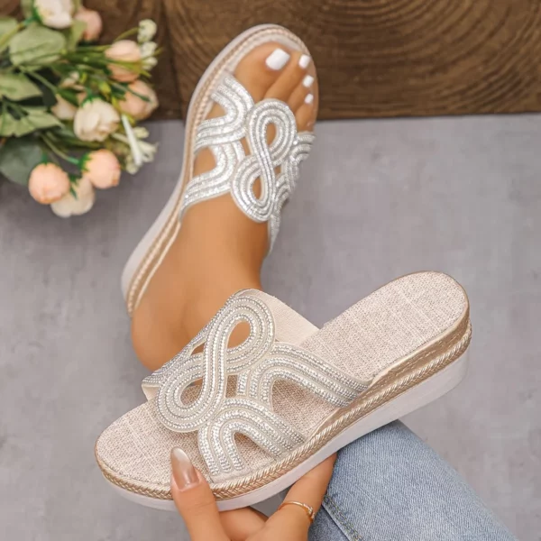 Sandales compensées strass confort femme – Image 6