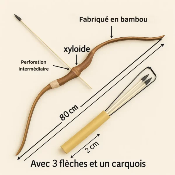 Arc traditionnel enfant avec carquois – Image 7