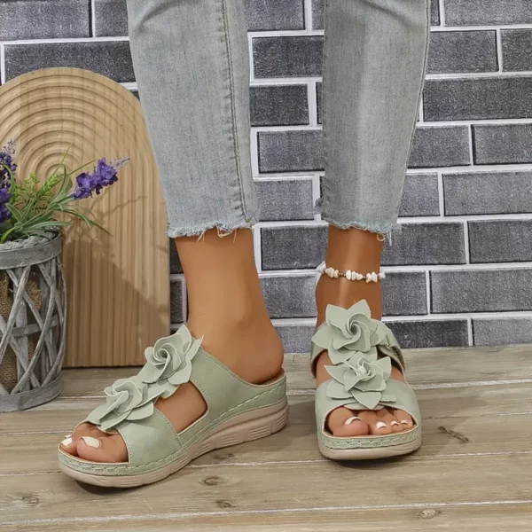 Mules confort femme fleurs 3D – Image 6