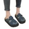 Mules plateforme motif couture femme