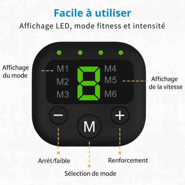 Ceinture EMS abdominale 6 modes vibrateur fitness – Image 5