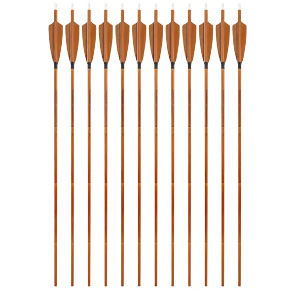 Lot de flèches bois avec plumes naturelles – Image 6