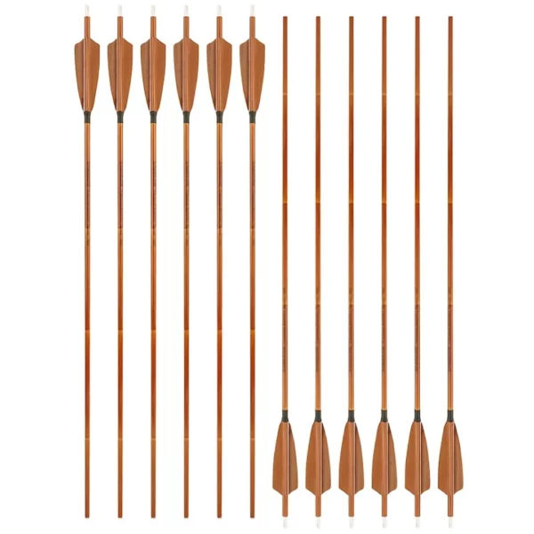 Lot de flèches bois avec plumes naturelles – Image 8