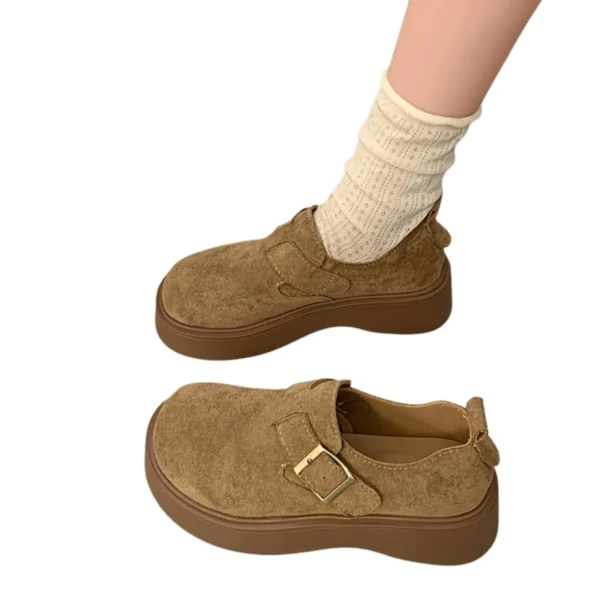 Mocassins plateforme boucle suédine femme – Image 6