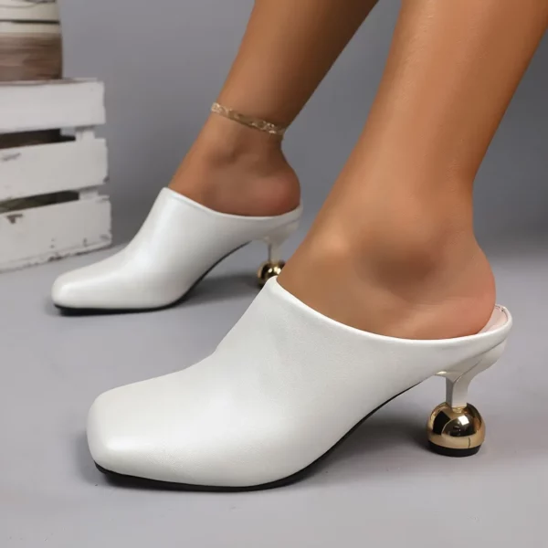Mules à talon boule design femme – Image 2