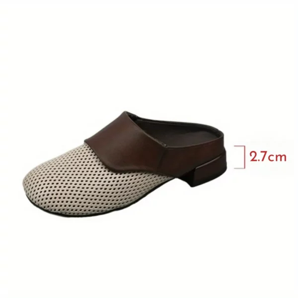 Mules ajourées bimatière talon plat – Image 5