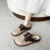 Mules ajourées lacets style derby