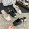 Mules chic bout doré fleur femme