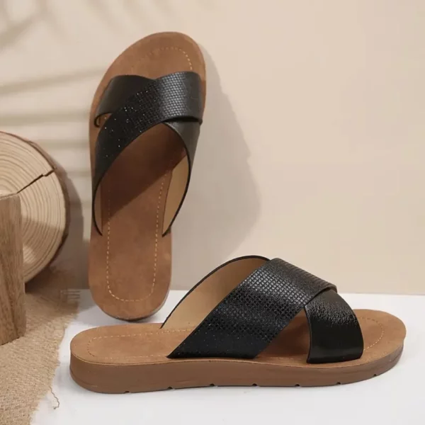 Mules croisées effet métallisé chic – Image 9