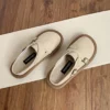 Mules croisées style mocassin femme