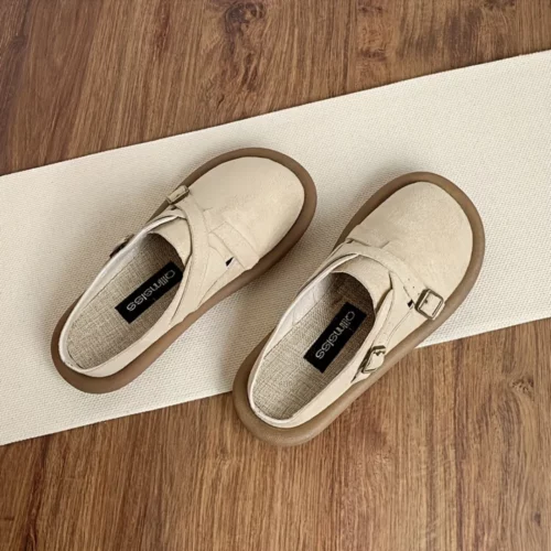 Mules croisées style mocassin femme