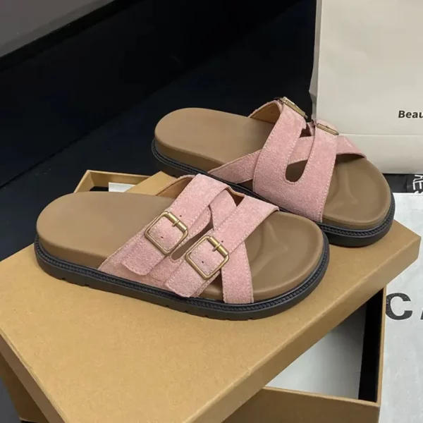 Mules double boucle en suédine – Image 3