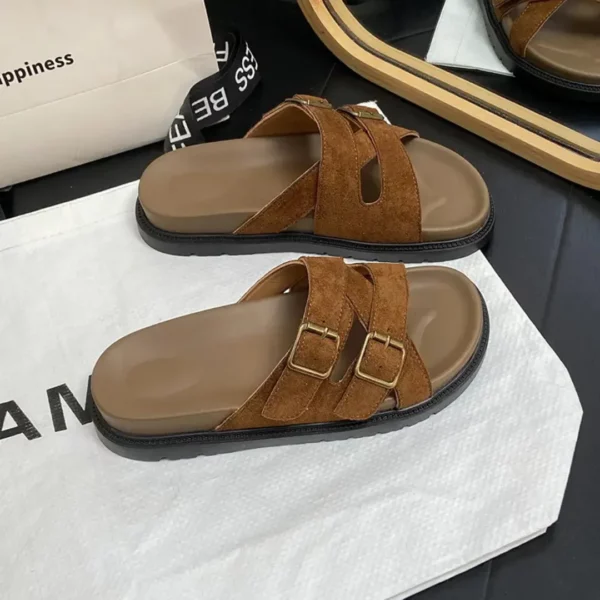 Mules double boucle en suédine – Image 5