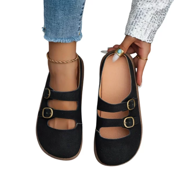 Mules double bride effet daim femme – Image 10
