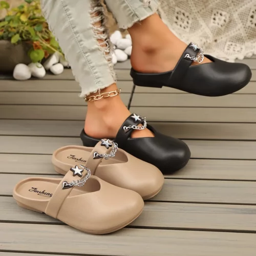 Mules fantaisie à breloques femme