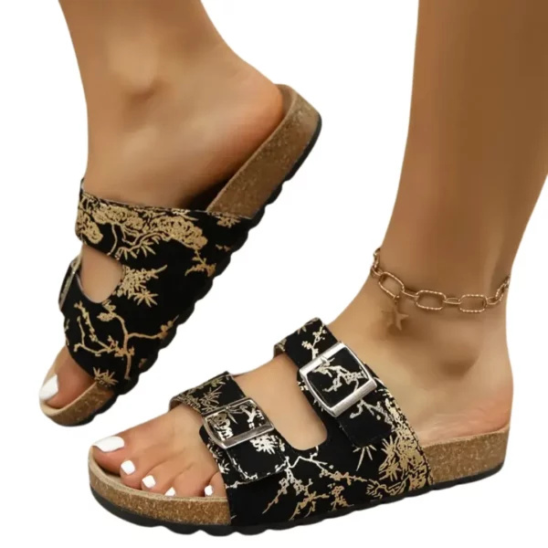 Mules femme imprimé asiatique confort
