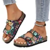 Mules femme imprimé pop art confort – Look original et semelle moelleuse pour un été stylé sans douleur