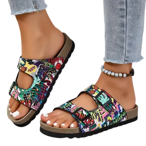 Mules femme imprimé pop art confort
