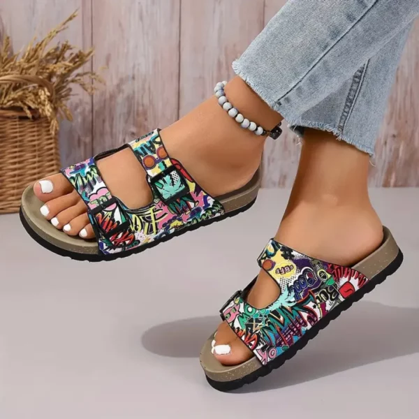 Mules femme imprimé pop art confort – Look original et semelle moelleuse pour un été stylé sans douleur – Image 4