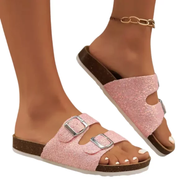 Mules femme pailletées boucles confort – Image 6