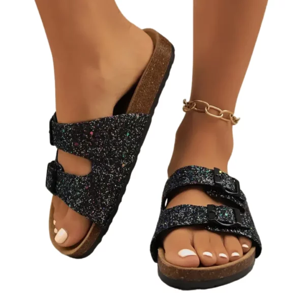 Mules femme pailletées boucles confort – Image 8
