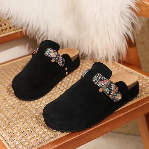 Mules plateforme boucle fantaisie femme – Image 4