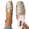 Mules satinées imprimé floral femme