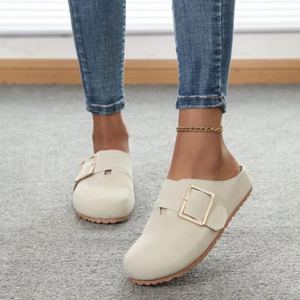 Mules suédine boucle carrée femme – Image 2