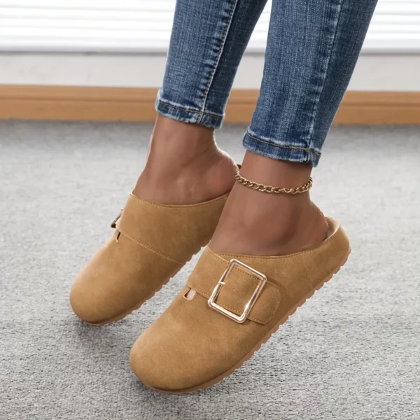 Mules suédine boucle carrée femme – Image 3