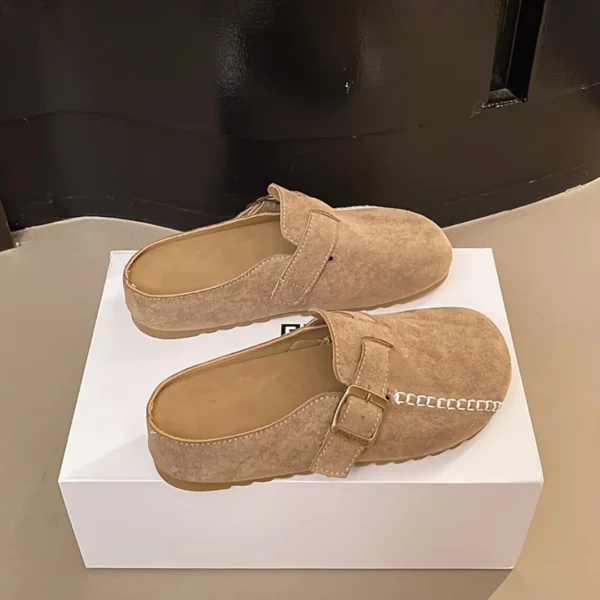 Mules suédine boucle chaîne décorative – Image 3