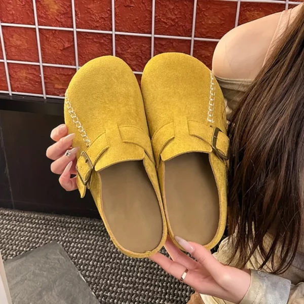 Mules suédine boucle chaîne décorative – Image 5