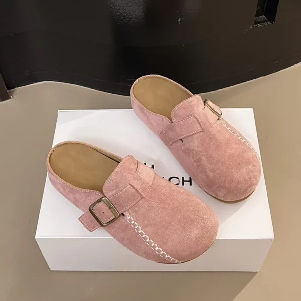 Mules suédine boucle chaîne décorative – Image 6