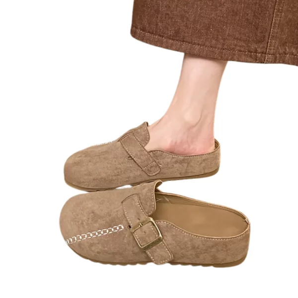 Mules suédine boucle chaîne décorative – Image 8