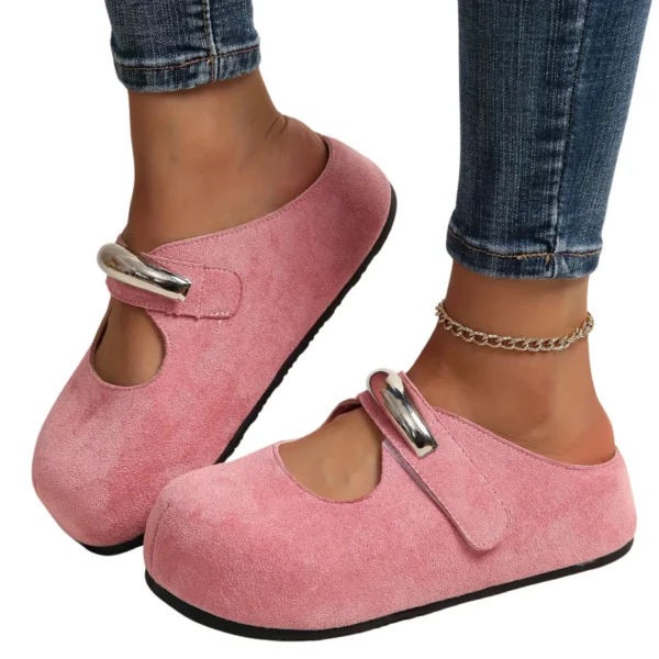 Mules suédine boucle métal brillante – Image 6